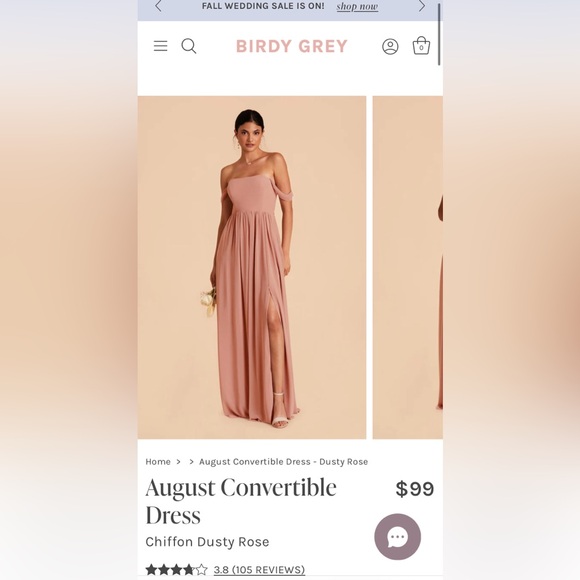 Birdy Grey August Convertible Dress in Dusty Rose - Picture 1 of 4